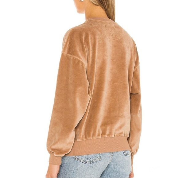 Anine Bing Sport Evan Velour Sweatshirt. Size Small - Picture 2 of 9